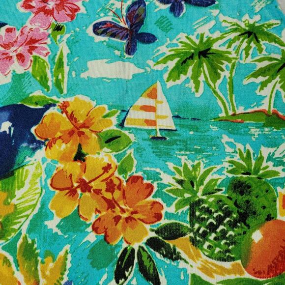 Laura Ashley Tropical Tank Top Turquoise Print size Large - Picture 4 of 4